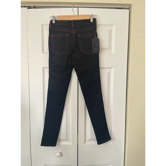 NWT Rag & Bone Micch Black Skinny Jeans with Pink Stitching • Size 25 🔴 - Picture 4 of 4